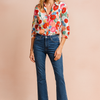 Vienna | Stylish red and floral blouse
