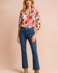 Vienna | Stylish red and floral blouse