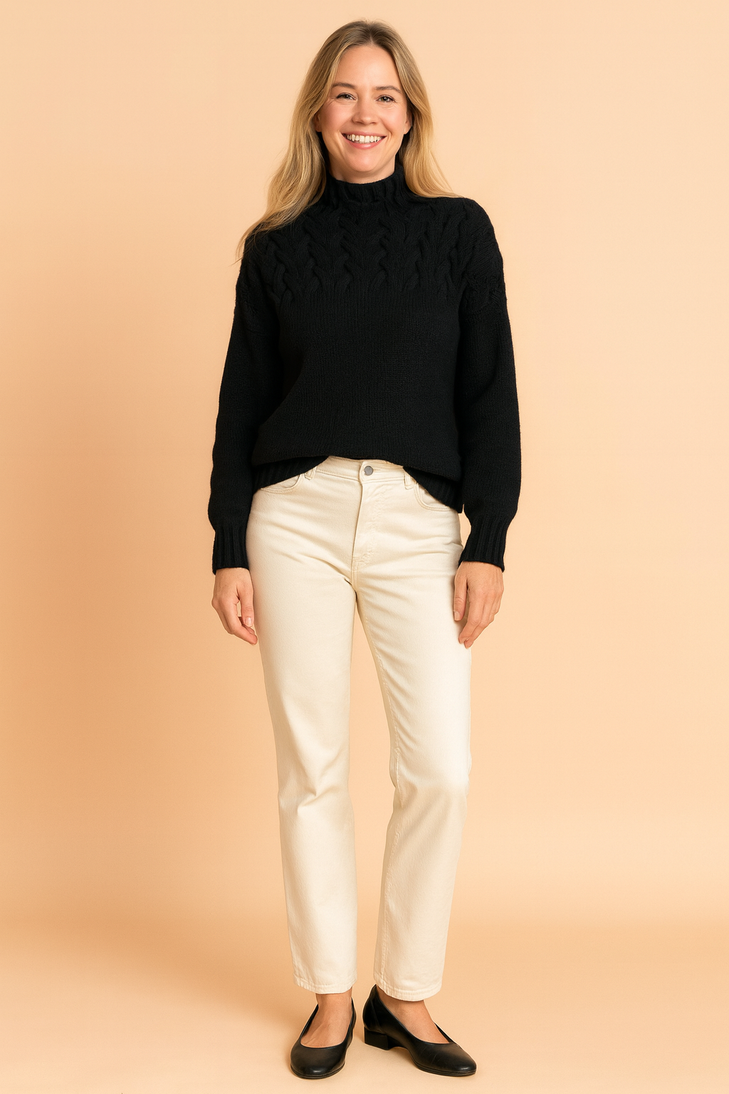 Wendy | Patterned Sweater with Stand-Up Collar