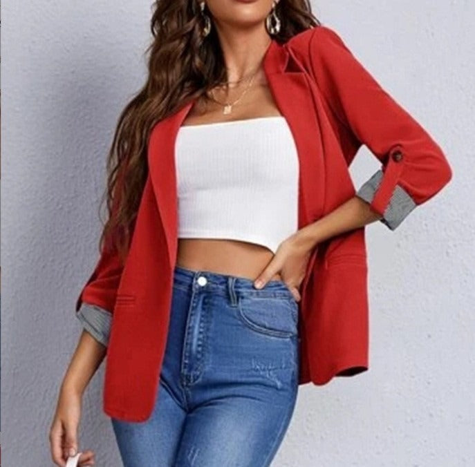 Women's Elegant Blazer Lightweight Versatile Fabric