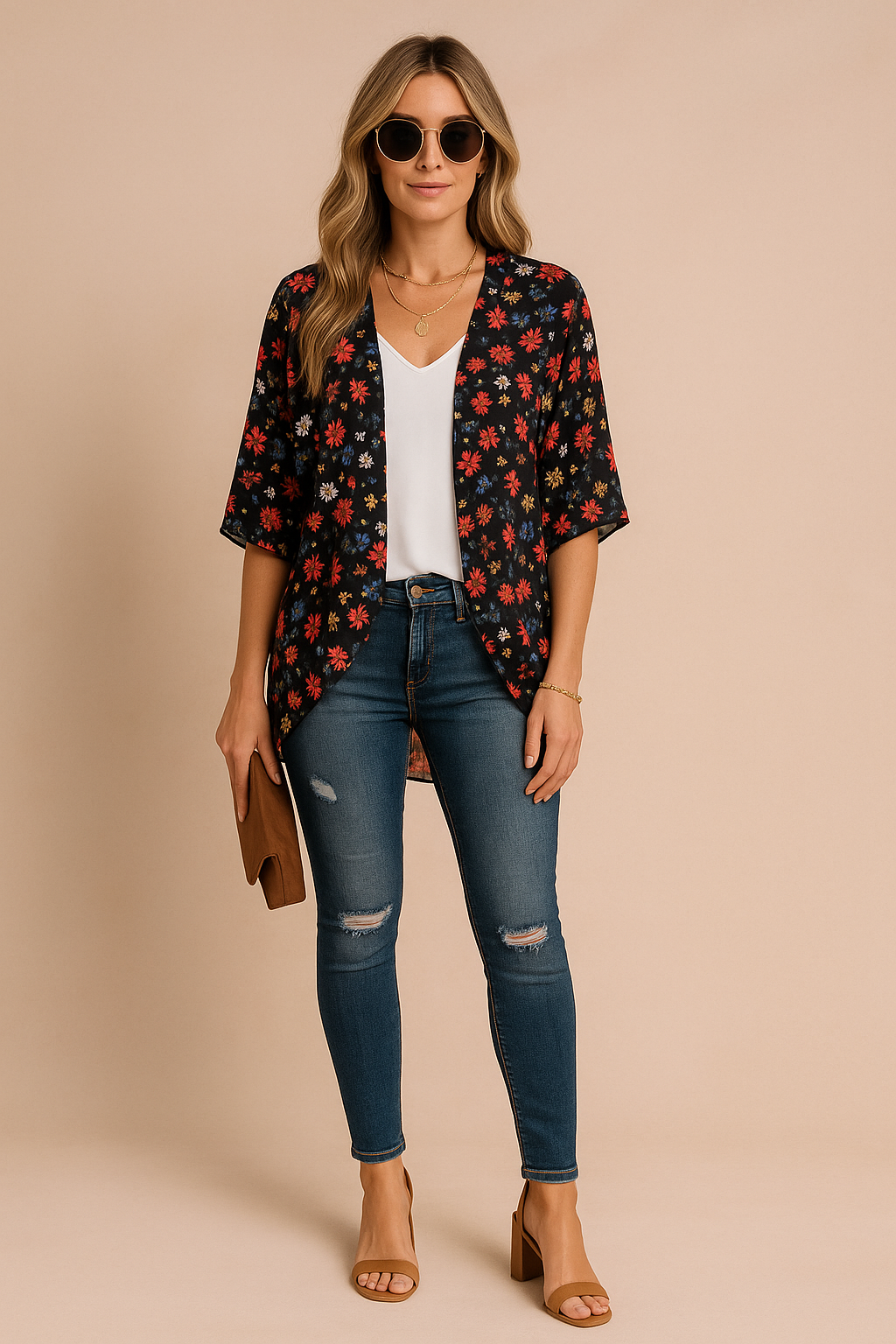 Women's Airy Kimono Lightweight Fabric Stylish Print