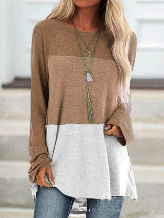Women's Casual Tunic Top for Leggings Round Neck Long Sleeve Polyester