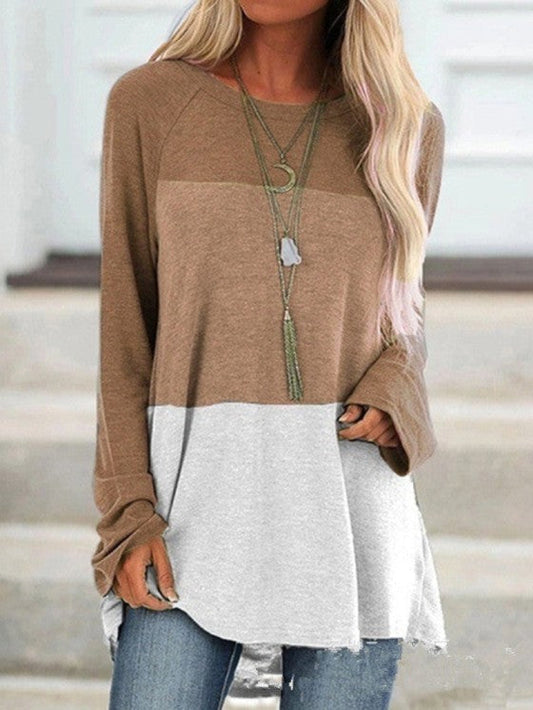 Women's Casual Tunic Top for Leggings Round Neck Long Sleeve Polyester
