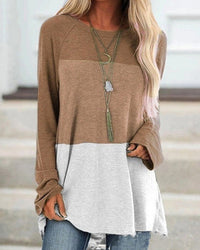 Women's Casual Tunic Top for Leggings Round Neck Long Sleeve Polyester