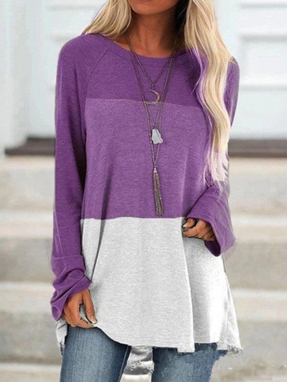 Women's Casual Tunic Top for Leggings Round Neck Long Sleeve Polyester
