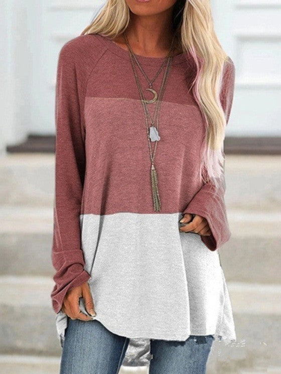 Women's Casual Tunic Top for Leggings Round Neck Long Sleeve Polyester