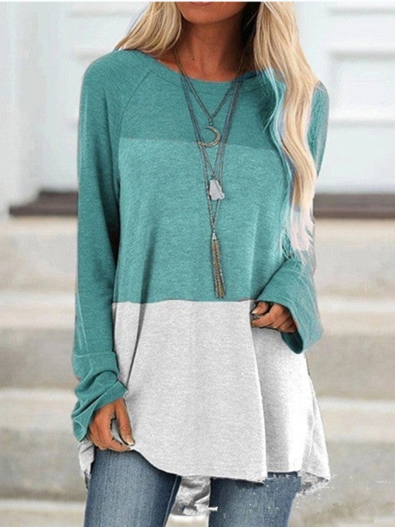 Women's Casual Tunic Top for Leggings Round Neck Long Sleeve Polyester