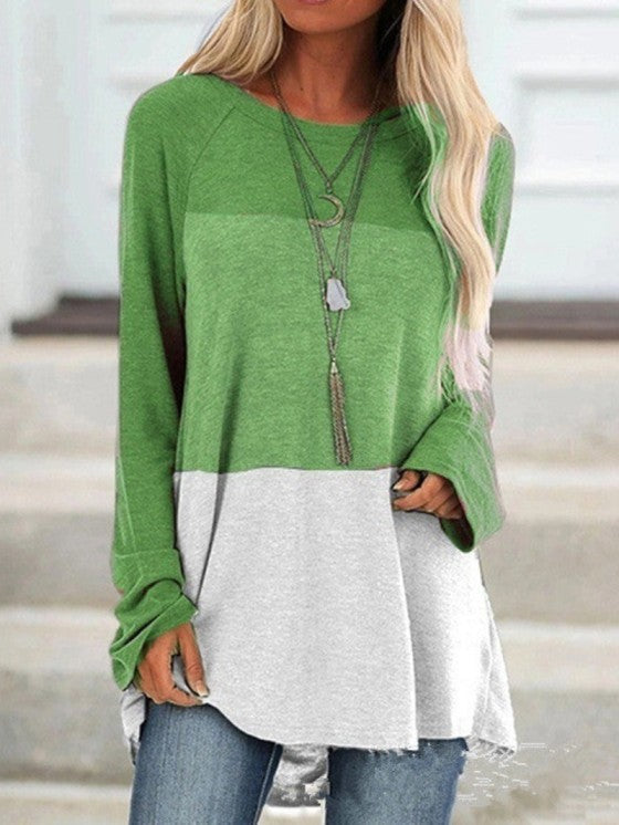 Women's Casual Tunic Top for Leggings Round Neck Long Sleeve Polyester