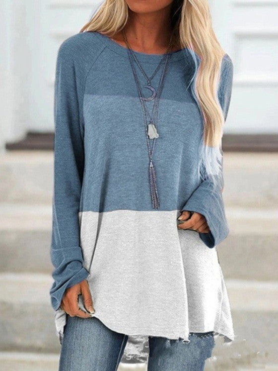Women's Casual Tunic Top for Leggings Round Neck Long Sleeve Polyester