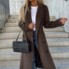 Women's Classic Long Sleeve Trench Coat - Elegant and Versatile Outerwear