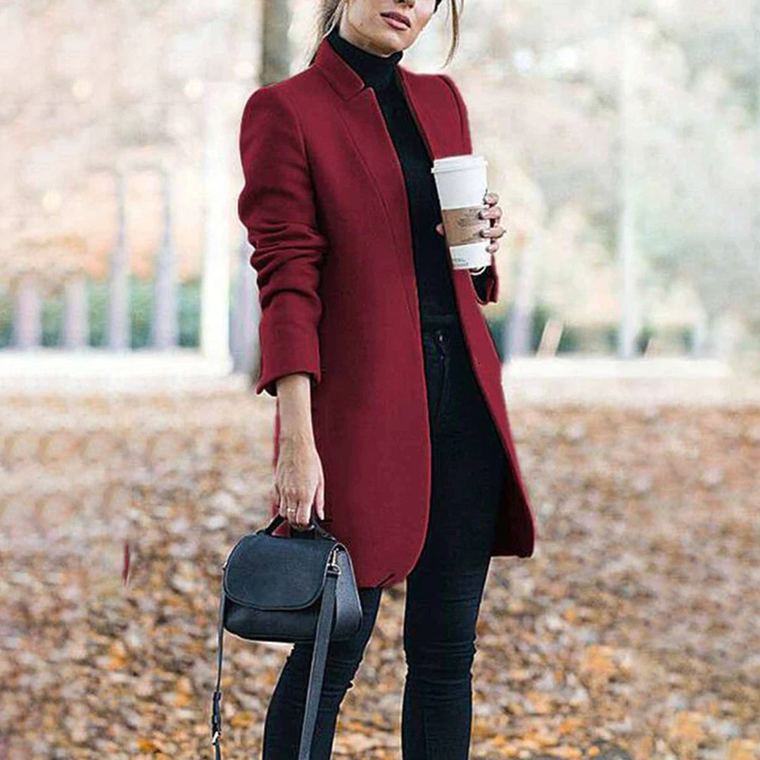 Women’s Classic Tailored Lapel Winter Coat for Timeless Elegance