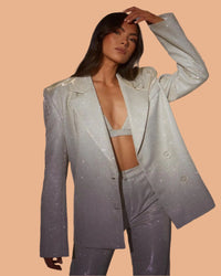 Women's Dazzling Sequin Blazer Set Stylish Evening Wear High-Quality Fabric