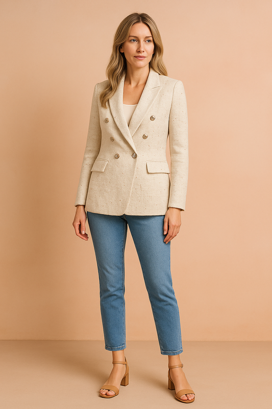 Women's Elegant Blazer Jacket Chic Fitted High-Quality Fabric