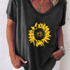 Women's Graphic Tee V-Neck Casual Cotton Shirt for Summer Fashion