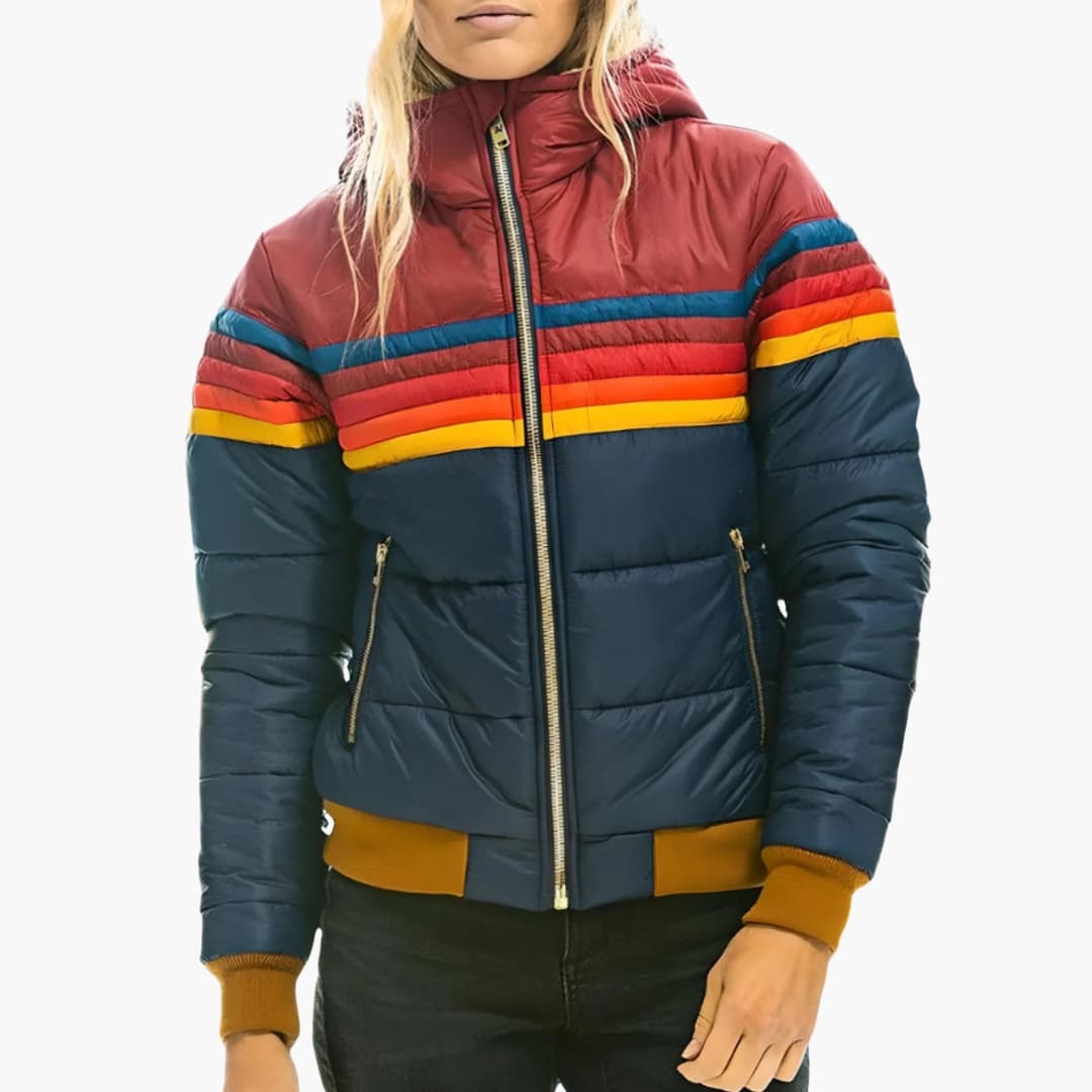 Women's Hooded Quilted Jacket with Zipper - Stylish and Functional Outerwear