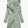 Women's Long Quilted Hooded Winter Coat - Stylish Winter Coats for Cold Weather