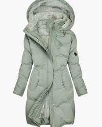 Women's Long Quilted Hooded Winter Coat - Stylish Winter Coats for Cold Weather