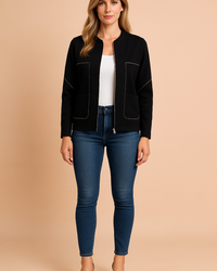 Women's Modern Blazer Stylish Zipper Design High-Quality Fabric