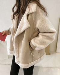 Women's Oversized Faux Shearling Coat for Winter Style and Comfort