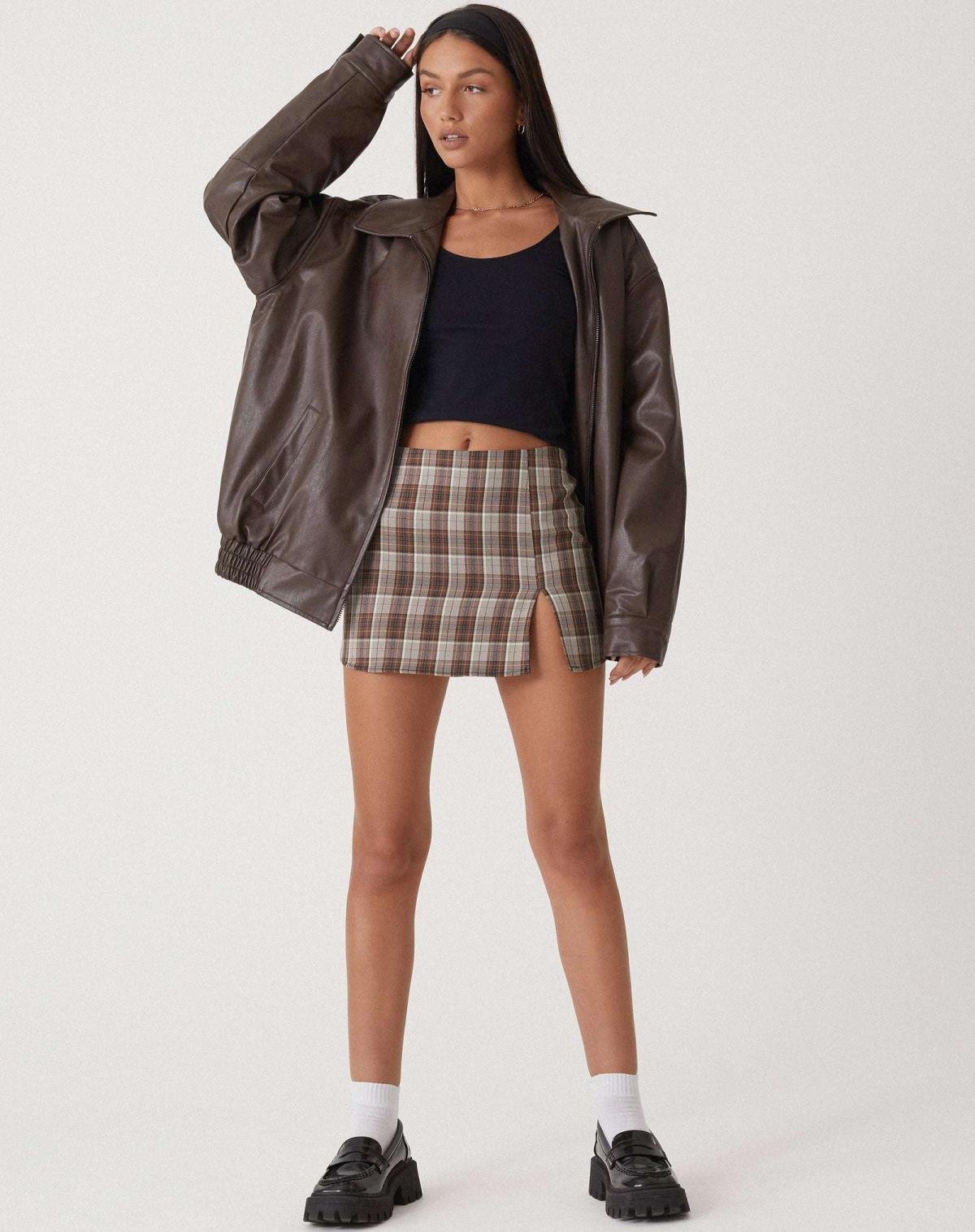 Women's Oversized Leather Jacket - Stylish Bomber Coat for Effortless Modern Looks