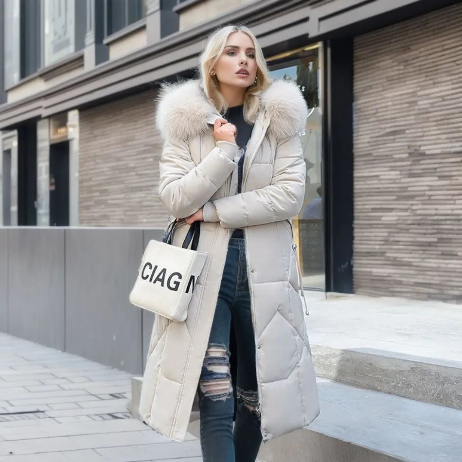 Women's Quilted Winter Coat with Hood - Stylish and Warm Outerwear
