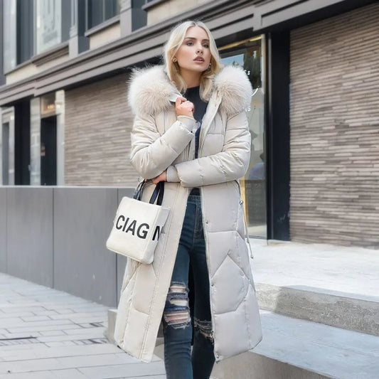 Women's Quilted Winter Coat with Hood - Stylish and Warm Outerwear