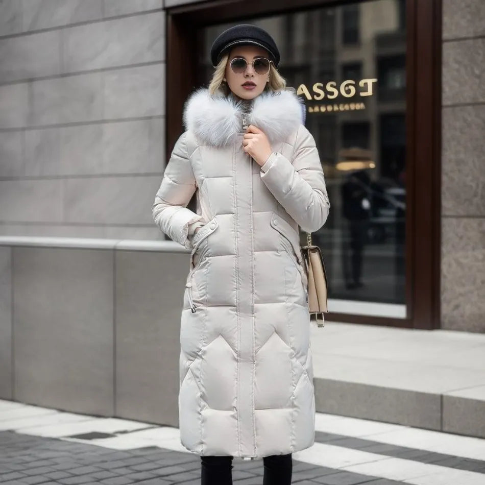 Women's Quilted Winter Coat with Hood - Stylish and Warm Outerwear