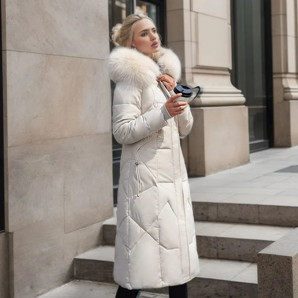 Women's Quilted Winter Coat with Hood - Stylish and Warm Outerwear