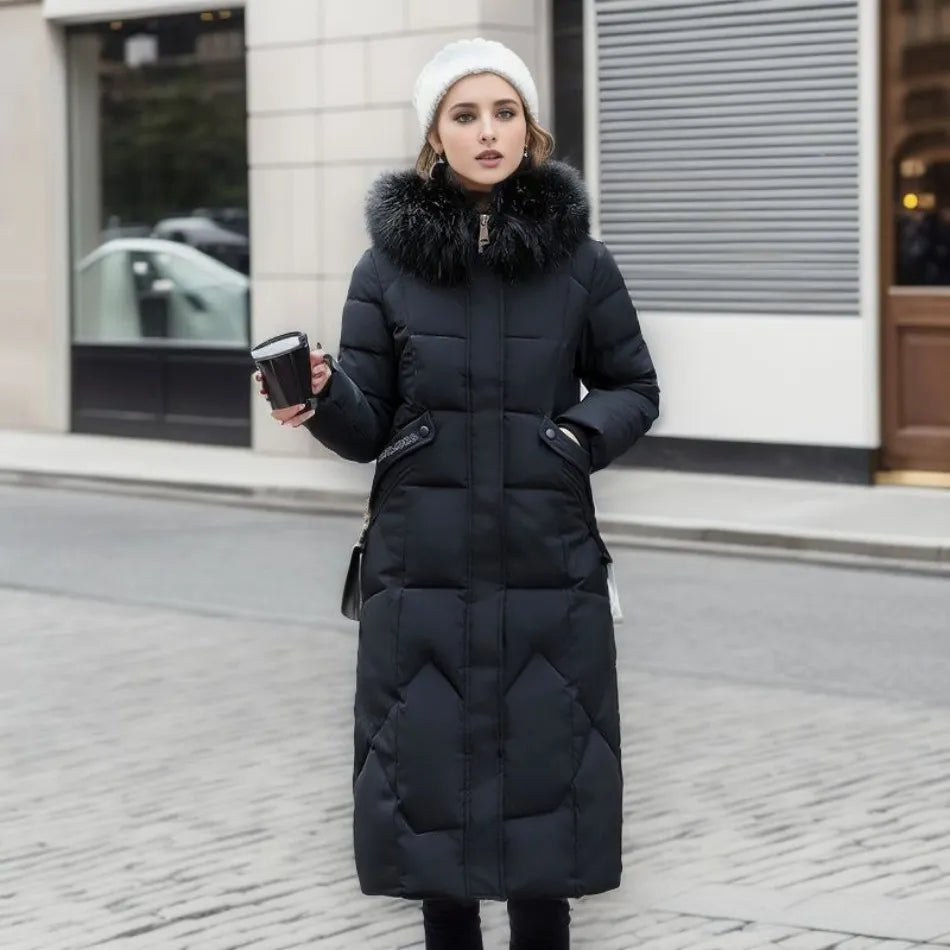 Women's Quilted Winter Coat with Hood - Stylish and Warm Outerwear