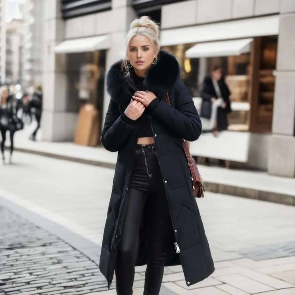 Women's Quilted Winter Coat with Hood - Stylish and Warm Outerwear