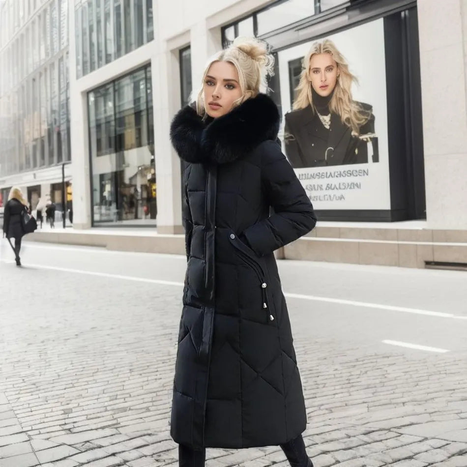Women's Quilted Winter Coat with Hood - Stylish and Warm Outerwear