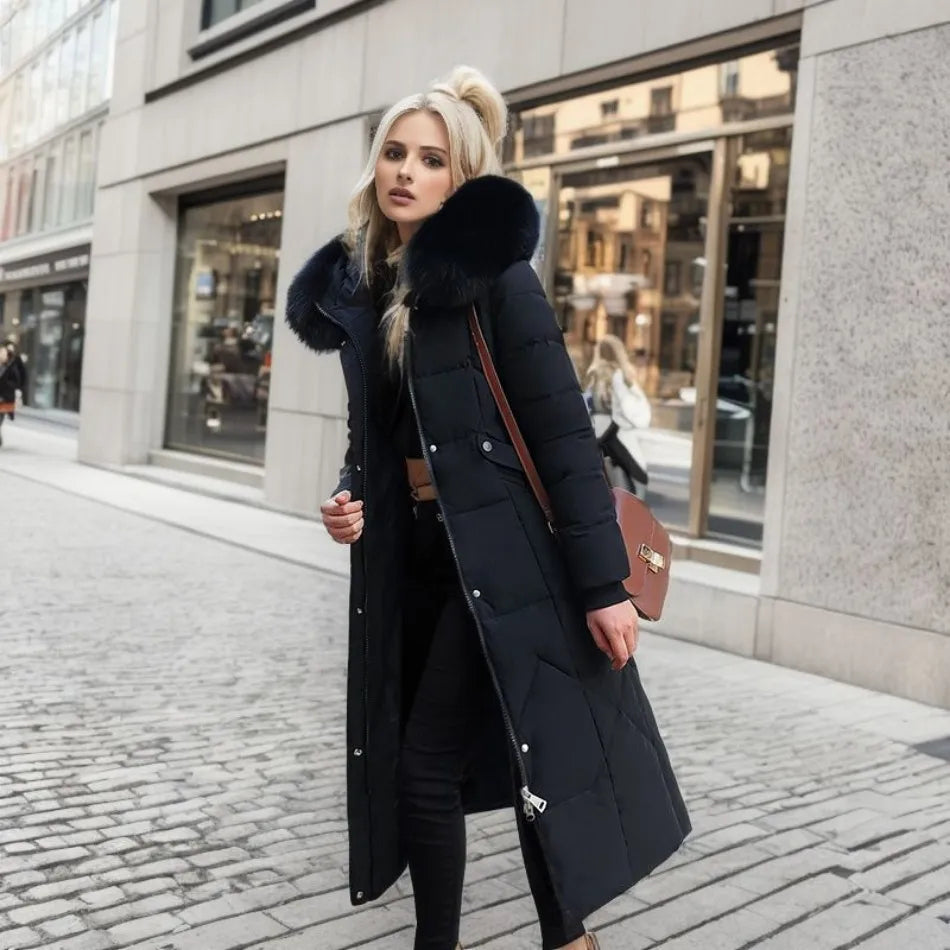 Women's Quilted Winter Coat with Hood - Stylish and Warm Outerwear