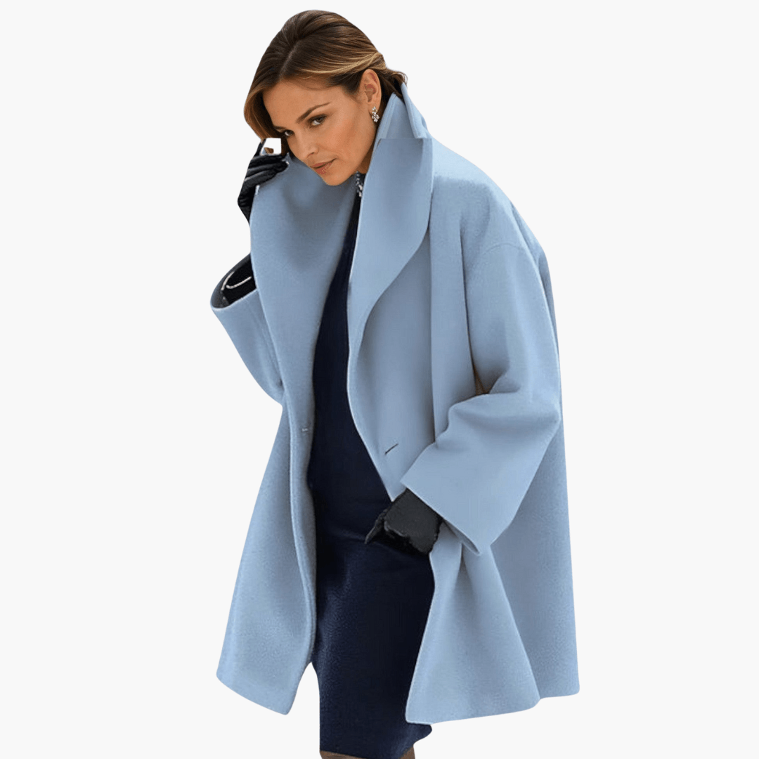 Women's Red Wide Collar Long Sleeve Jacket for Cool Weather Fashion