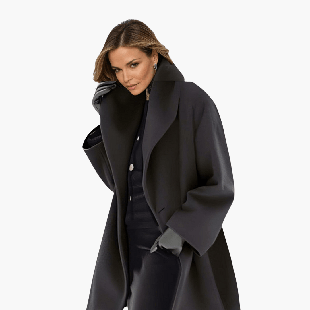 Women's Red Wide Collar Long Sleeve Jacket for Cool Weather Fashion