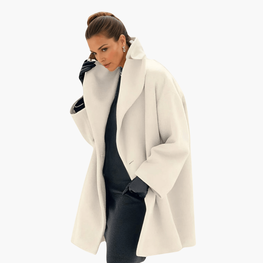 Women's Red Wide Collar Long Sleeve Jacket for Cool Weather Fashion