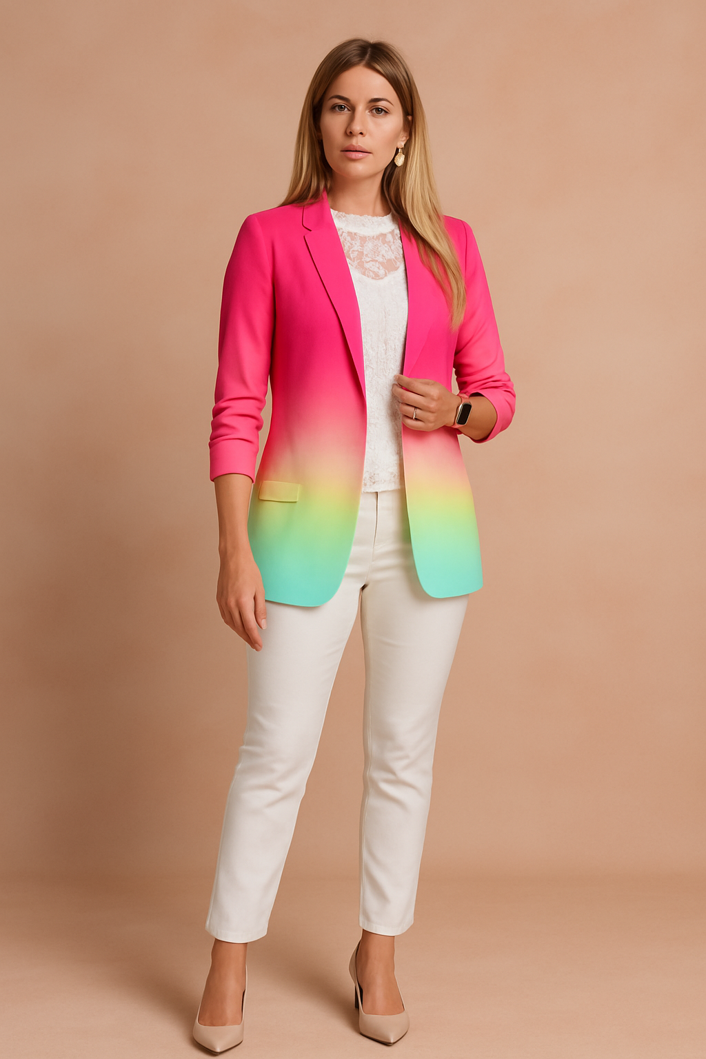 Women's Stylish Jacket with Shawl Collar Lightweight High-Quality Fabric