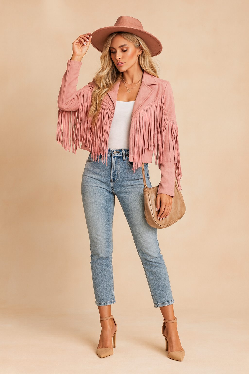 Harper | Western Fringe Cropped Women’s Statement Jacket