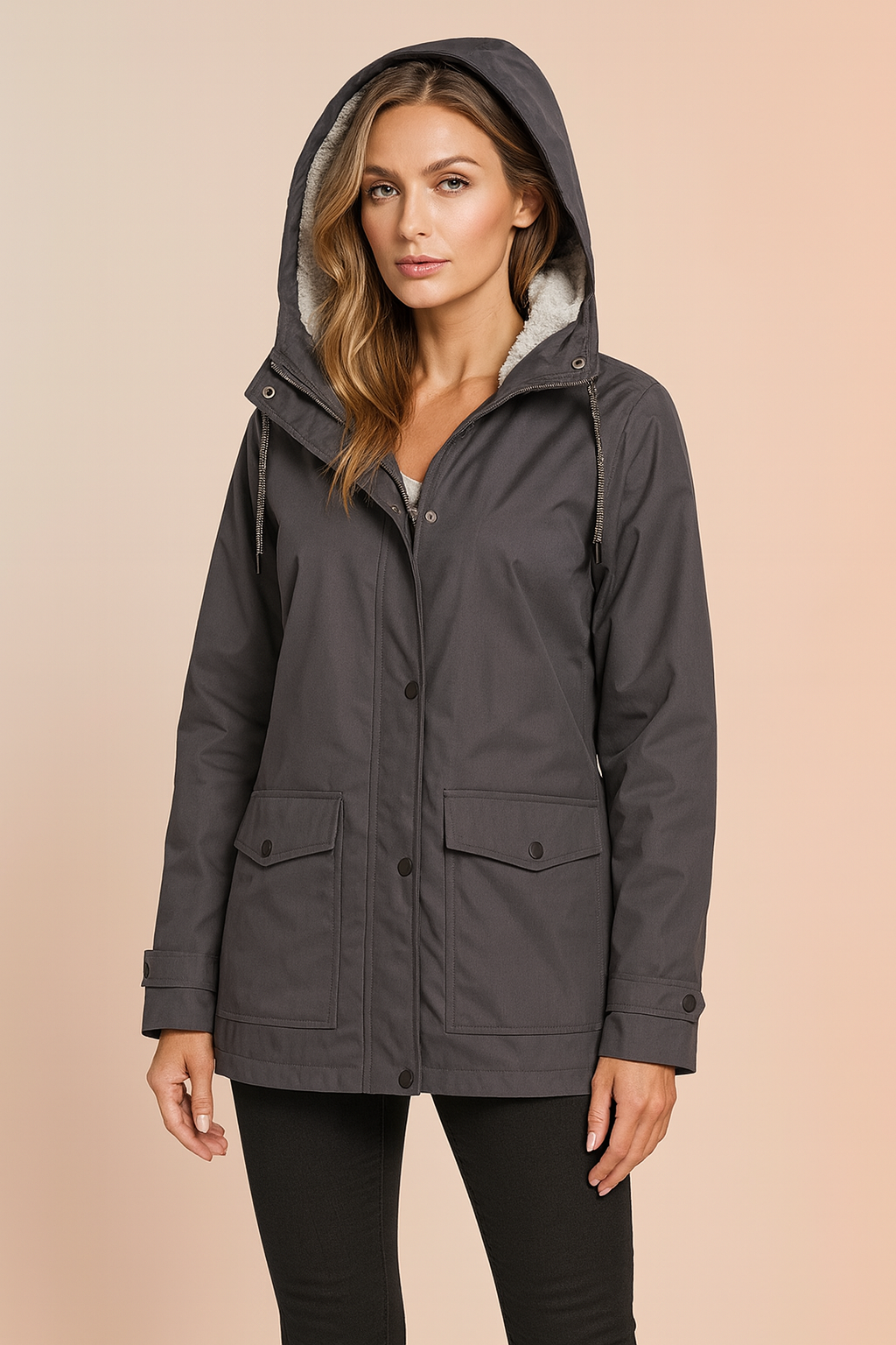 Brooke | Hooded Mid-Length Women’s Utility Jacket