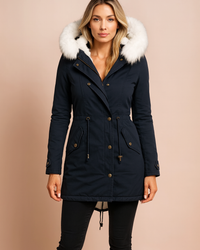 Rebecca | Hooded Waist-Cinched Winter Parka Jacket
