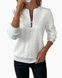 Womens Half Zip Jumper - Stylish Cable Knit Pullover with Zippered Neckline for Comfort and Versatility