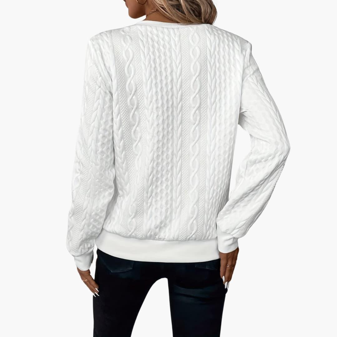Womens Half Zip Jumper - Stylish Cable Knit Pullover with Zippered Neckline for Comfort and Versatility