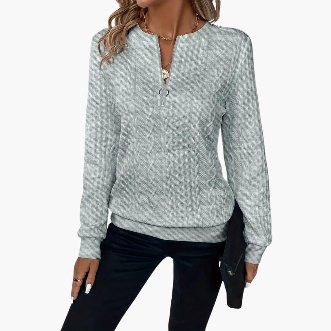 Womens Half Zip Jumper - Stylish Cable Knit Pullover with Zippered Neckline for Comfort and Versatility