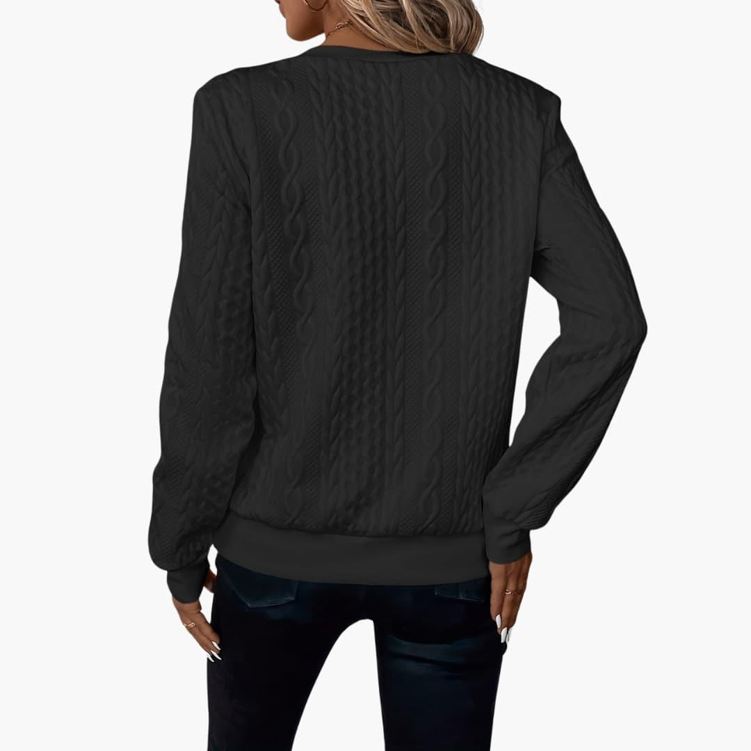 Womens Half Zip Jumper - Stylish Cable Knit Pullover with Zippered Neckline for Comfort and Versatility