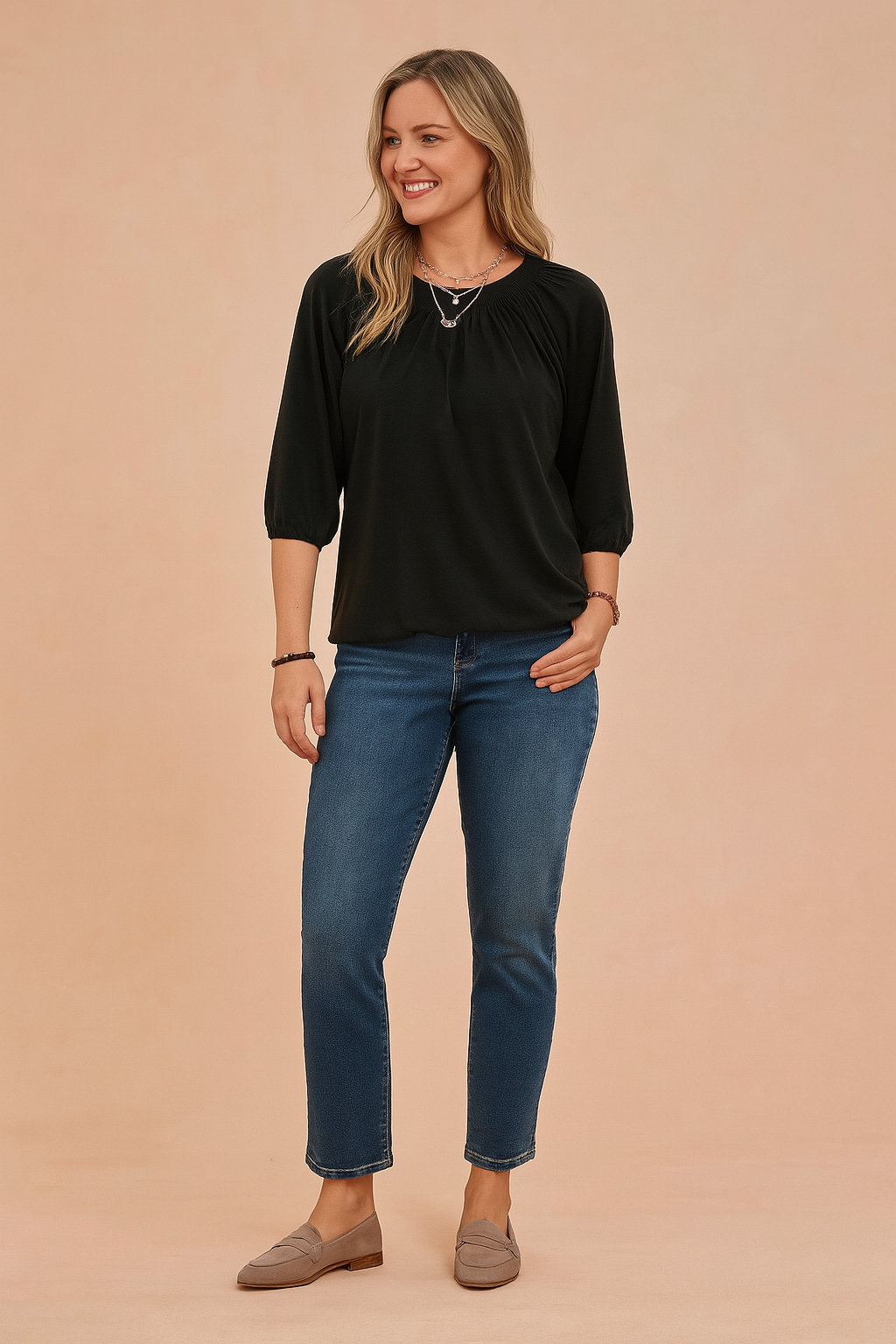 Zoe | Stylish blouse with gathered neckline