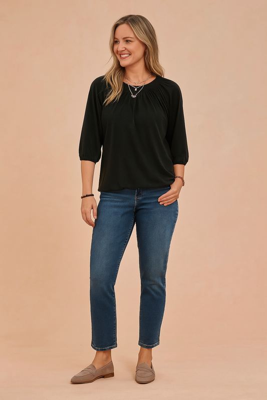 Zoe | Stylish blouse with gathered neckline
