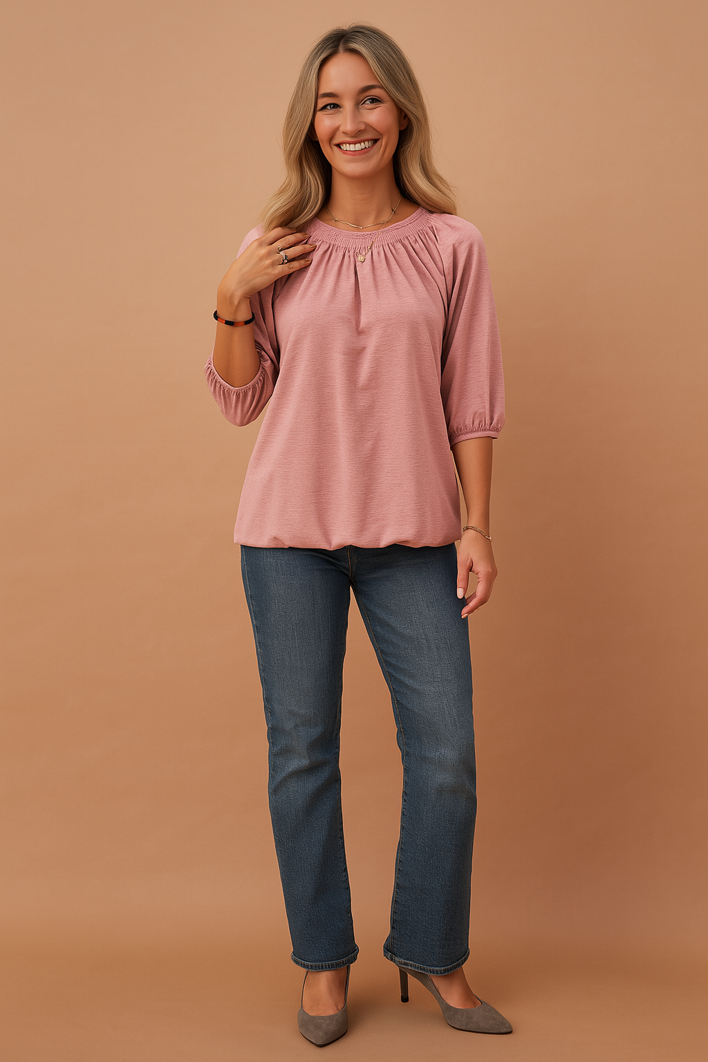 Zoe | Stylish blouse with gathered neckline