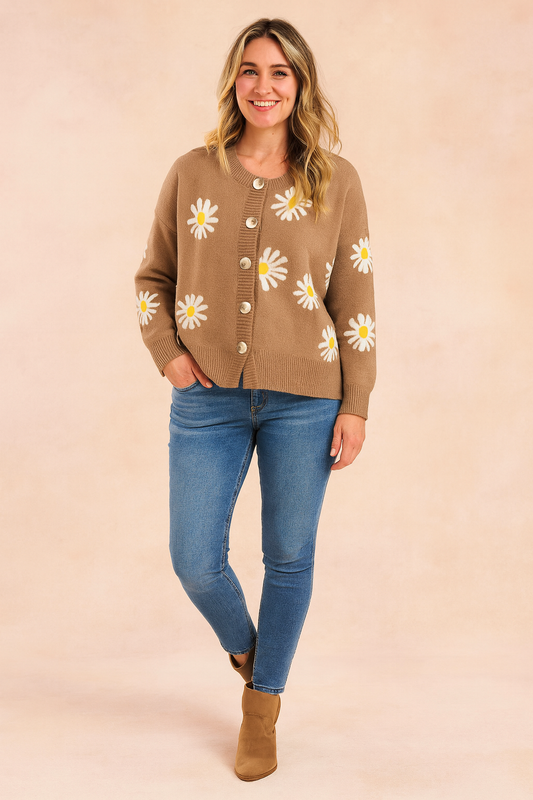 Zofia | Floral pattern cardigan with buttons