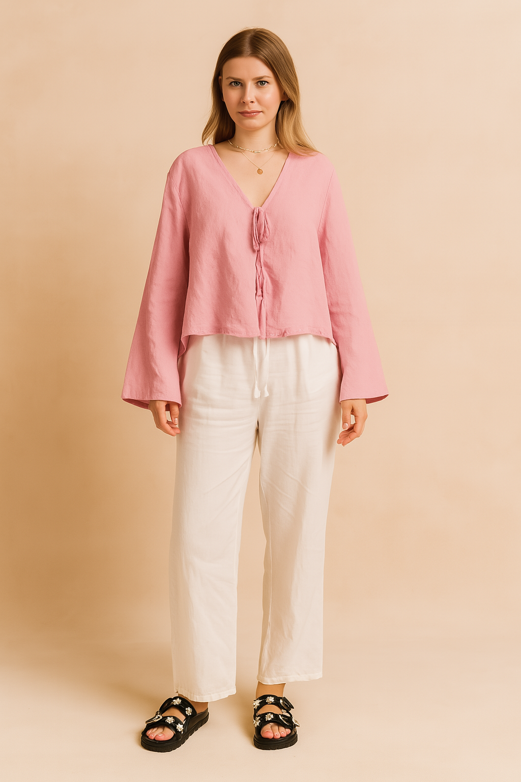Zofia | Tie-up Blouse with Wide Sleeves