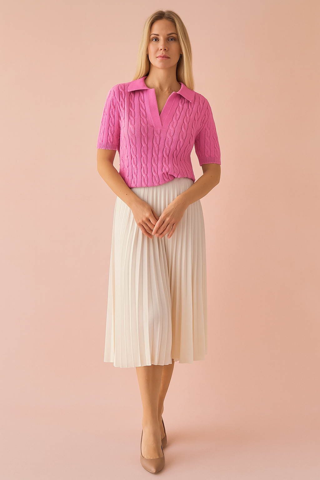 Zuzanna | Collared Sweater Blouse