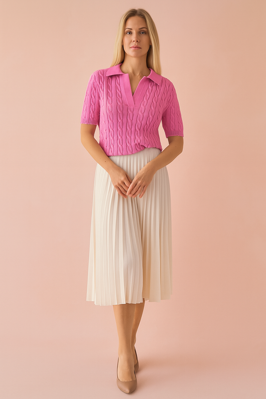 Zuzanna | Collared Sweater Blouse